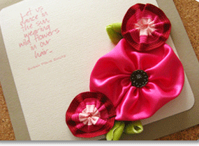 Ribbon Flower Embellished Card