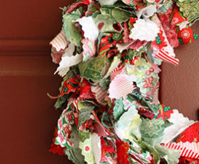 Scrappy Fabric Christmas Wreath